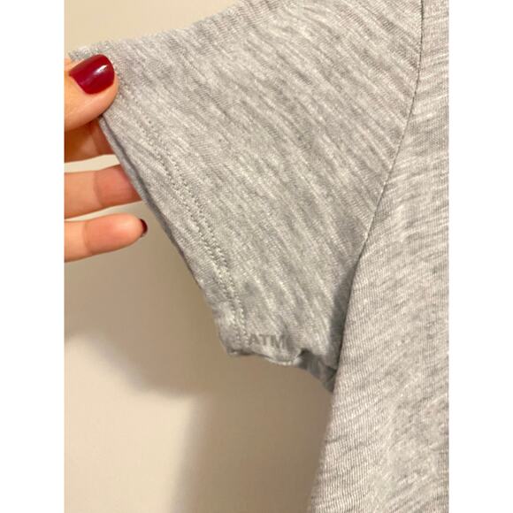 NWT ATM Anthony Thomas Melillo Pima Cotton V-Neck T-Shirt in heather grey sz. S - Picture 8 of 13